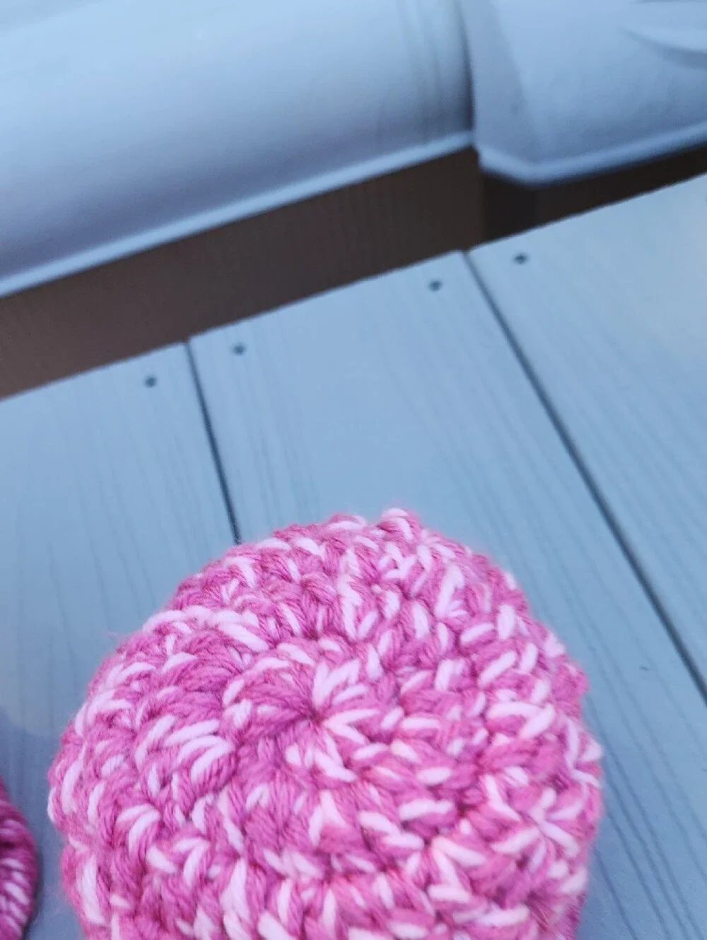 Handmade Pink Crochet Nesting Baskets - Set of 3